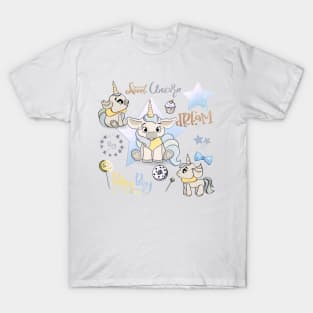 Unicorn birthday party, sweet unicorns, baby boy unicorn, sweet dreams T-Shirt